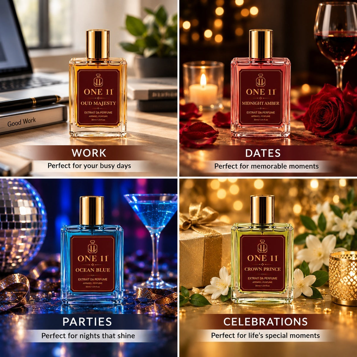 FOUR DISTINCT SCENTS. ONE POWERFUL SIGNATURE.